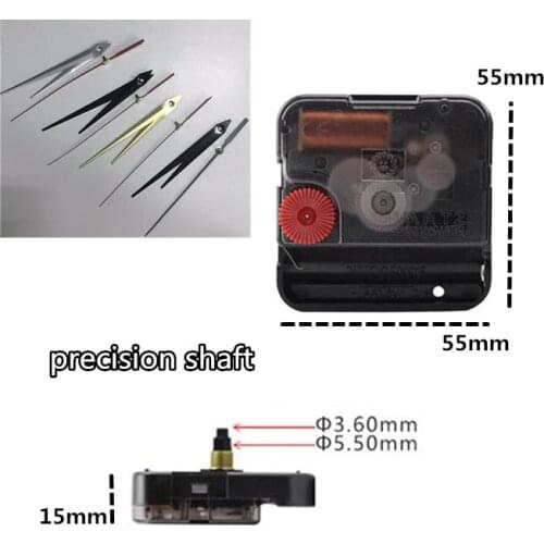 3 years warranty 50sets/lot Wall clock mechanism Sweep Mechanism Quartz Machine Precision shaft Clockwork DIY with hands