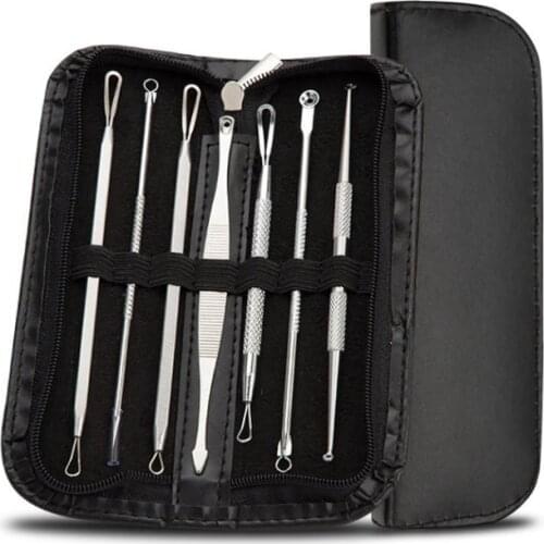 7pcs Blackhead Remover Kit Stainless Steel Acne Needles Pimple Extractor Skin Care Tool