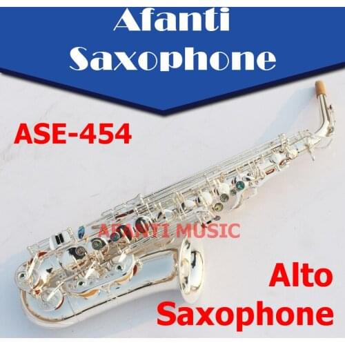 Afanti Music Eb Brass body Silvering Finish Alto Saxophone (ASE-454)