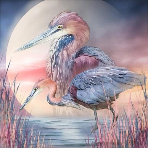 5D DIY Full Round/Square Diamond Painting Animal Heron 3D Embroidery Cross Stitch Rhinestone Mosaic Home Decor Gift YC1077
