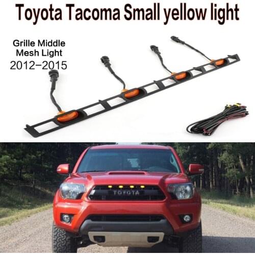 Car Grid Light Small Yellow Light Grille Middle Mesh Light Suitable for 12-15 Toyota Tacoma TRD Off-road Daytime Running Light