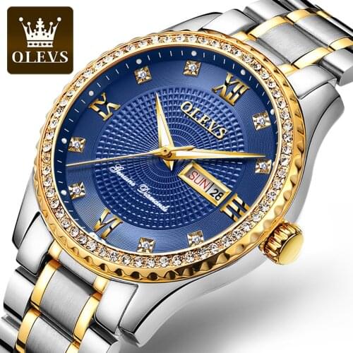 OLEVS Top Brand Luxury Fashion Blue Watch Men 30M Waterproof Date Clock Sport Watches Mens Quartz Wristwatch Relogio Masculino