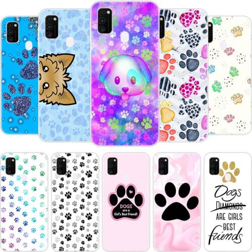 Best friends Dog Cat paw Soft Case for Samsung Galaxy F41 M01 Core M02S M12 M21S M30S M31S M42 M51 M62 A6 A7 A8 Plus 2018 Cover