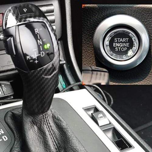 E Chassis Faux Crystal Button Carbon Pattern LED Shift Knob for BMW 5 Series E60 Car Accessories