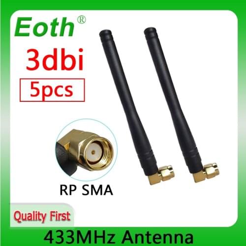 5pcs 433 MHz Antenna RP-SMA Connector 3dBi antena 433 mhz antena 433 mhz antennas 433m Lorawan watermeter Gasmeter Emeter