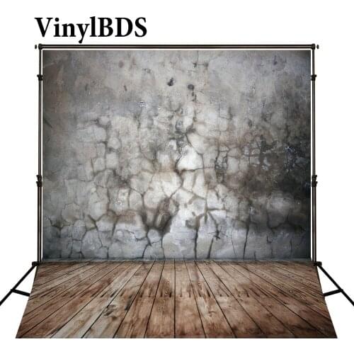 VinylBDS Photography Backdrops Cement Wall Cracks Wood Brick Wall Backgrounds For Photo Studio Ntzc-079