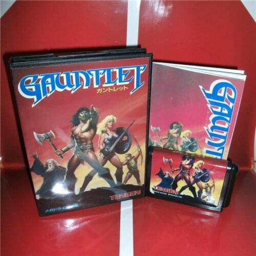 Gaudtlet Japan Cover with box and manual For Sega Megadrive Genesis Video Game Console 16 bit MD card