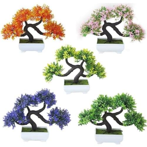 Artificial Greeting Pine Bonsai Succulents Seeds Ornament Fake Flower Potted Plant Ornaments Home Garden Decor