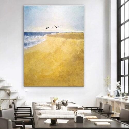 Hand Painted Acrylic Oil Painting On Canvas Sea Scenery Wall Art Picture Poster Artwork For Living Room Home Decoration