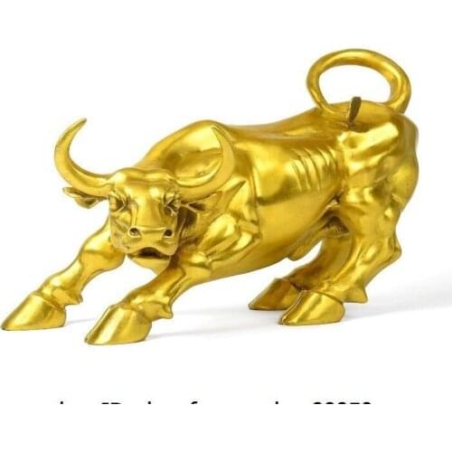 China Brass Copper Fengshui Zodiac Cattle Bull Ox Cow Decoration Crafts Statue