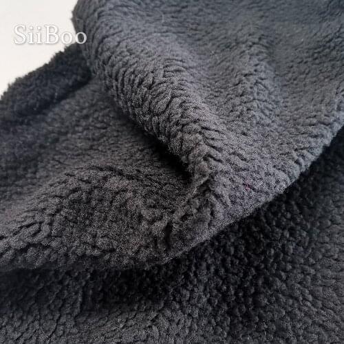 Cream white black soft fleece Lambswool fabric for winter coat vest fur collar lamb tissu tecidos steffons DIY accessorie SP4583