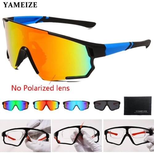 YAMEIZE Polarized Photochromic Sunglasses Men Mirror Mens Glasses Oversized Sport Goggles Eyewear Frame Set Driving Oculos UV