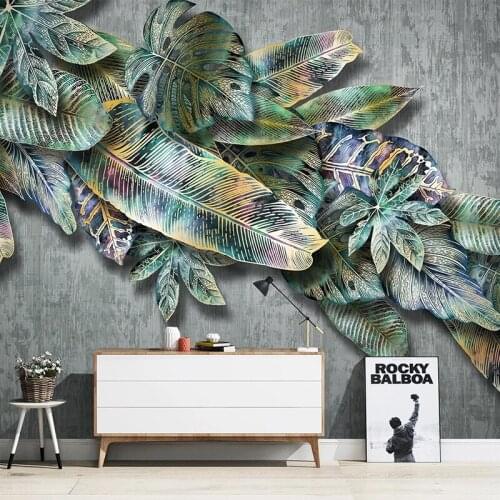 Custom Mural Wallpaper For Walls Home Decor Tropical Plant Leaves Luxury Living Room Bedroom TV Background Photo Wall Paper 3D