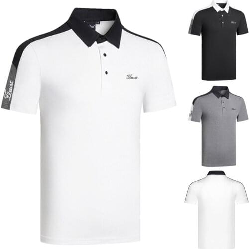New Golf Mens Golf Uniform Wear 4-color Short-sleeved T-shirt Polo Shirt Outdoor Sports Breathable Quick-drying Top