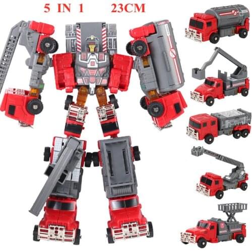 New 5 in 1 Devastator Toys Transformation KO GT Robot Trucks Car Oversize 23CM Action Figure engineering vehicle Model for Kids