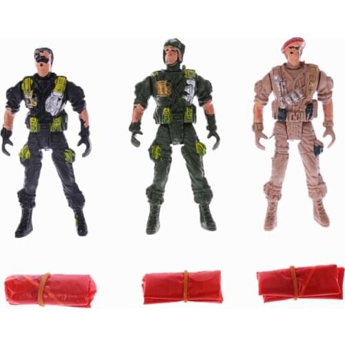 9cm Paratroopers Parachute Soldiers Outdoor Sports Play Game Kids Hand Throwing Toy For Childrens Educational Figure Soldier