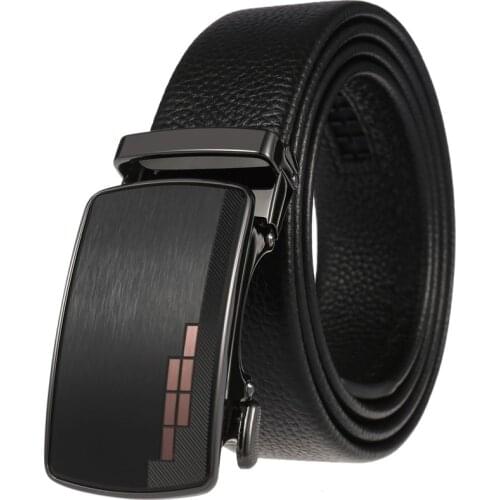 Famous Brand Men Belt Male Genuine Leather Strap Belts For Men Top Quality Automatic Buckle 110cm-130cm Luxury black Belts New