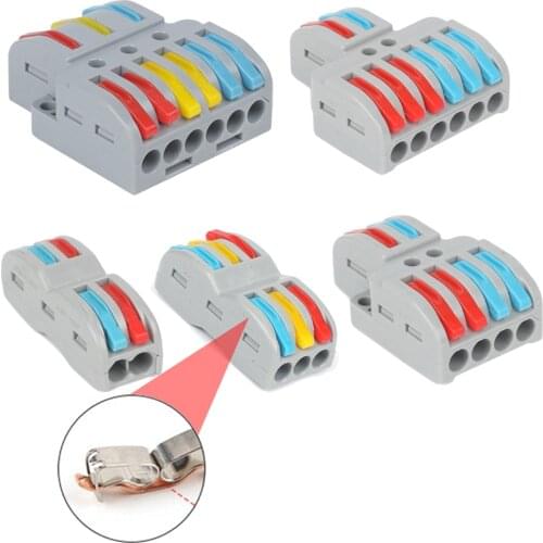 Lever Wire Conncetor Splicing Wire Conductor Connectors 2/3/4/6 Way Push-in Terminal Block Fast Cable Connector For 28-12AWG