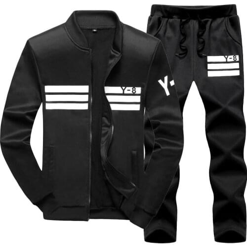 Men Sportswear Sets Running Sports Fitness Tracksuit Male Two Pieces Sweatshirt+Sweatpant Gym Men Outfit Set Size 9XL