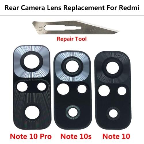 New For Xiaomi Redmi 9A Note 9S 9 Pro Max Rear Back Camera Glass Lens Cover With Glue Adhesive