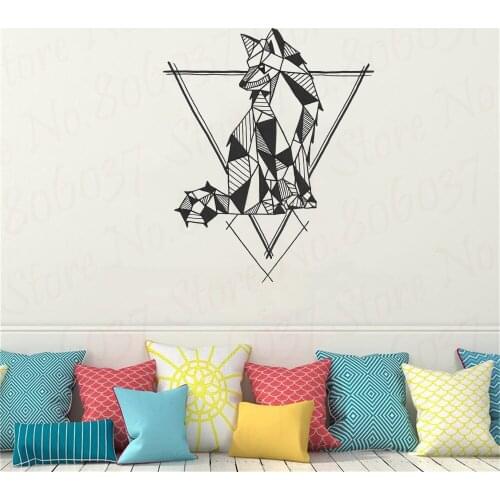 Geometric Fox Vinyl Wall Stickers Decals For Kids Rooms Home bedroom Decor living Room Decoration Mural wallstickers WL731