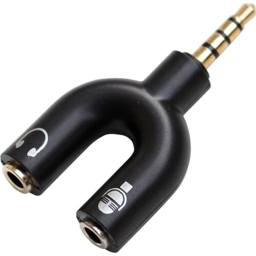 Y Shape 3.5mm Audio Stero Splitter Male to Earphone Headset + Microphone Adapter for PC iPhone Cell Mobile Phone Pad
