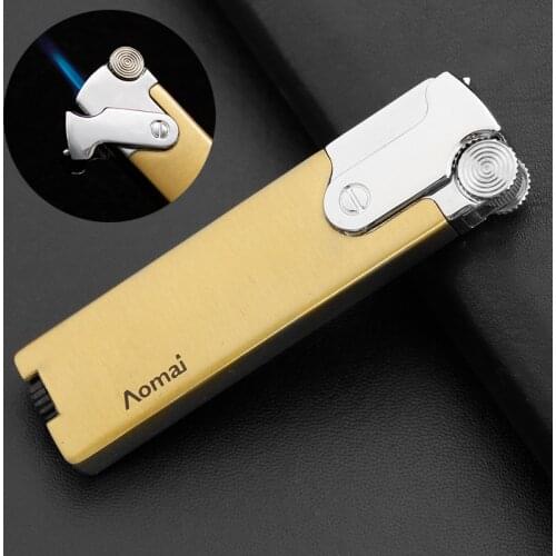 AOMAI Unusual Mini Flint Jet Metal Gas Lighter Kitchen Cigar Grill Lighter Cigar Smoking Accessorie Gadgets For Men