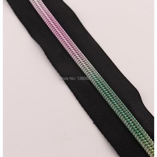 10Yards rainbow color Nylon Teeth Zipper DIY Zippers for Sewing Leather bag garment accessories for clothing