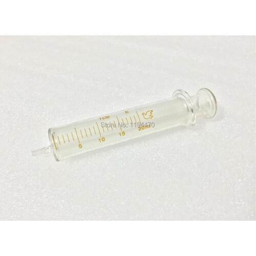 2pcs/Lot 20ml Glass Syringe Injector Lab Glassware Sampler