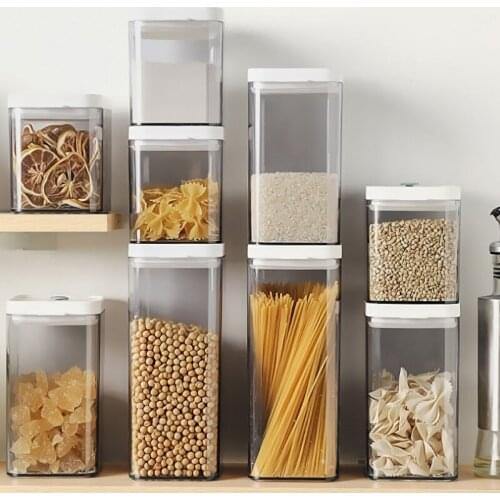 3PCS High Quality Food Storage Container Set Airtight Canister Kitchen Pasta Multigrain Sealed Cans Cereal Refrigerator Tank Box