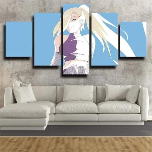 5 Piece Wall Art Canvas Anime Manga Figure Ninja Girl Posters And Prints Modern Home Bedroom & Living Room Decoration Paintings
