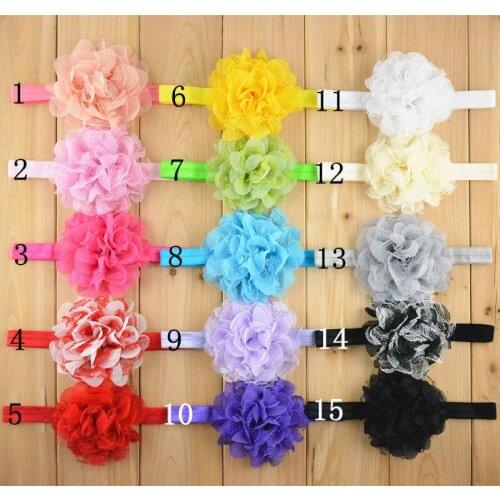 50 PCS/LOT chiffon and mesh net flower headbands