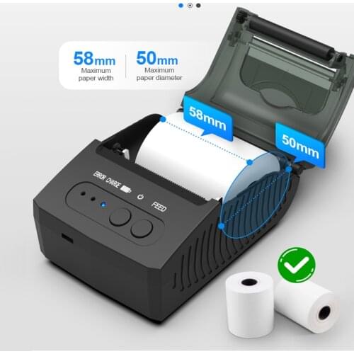 58mm Bluetooth Thermal Receipt Printer Portable Printer Thermal Receipt Ticket POS Printer For Android iOS Windows