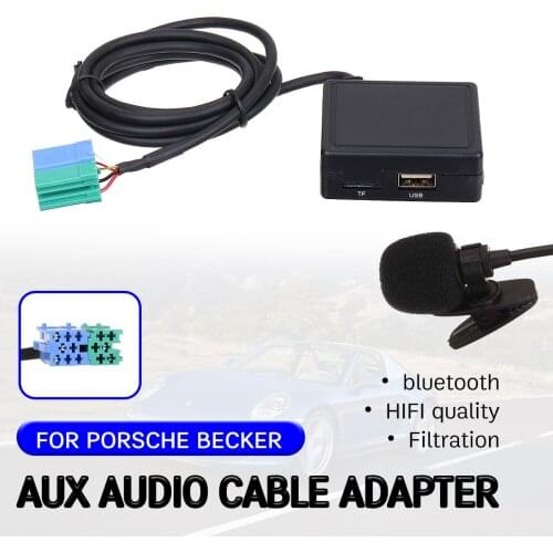 Bluetooth Aux Receiver For Porsche Becker Mexico Traffic Pro DTM Cable with USB,microphone Hands-free Aux Adapter