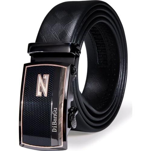 Barry.wang Brand Fashion Mens Belts Black Genuine Leather Belt for Man Automatic Buckle Metal Pure First Layer Cowskin Leather
