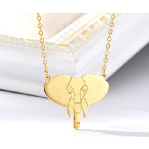 Elephant Chain Necklaces For Women Men Gold Stainless Steel Animal Female Necklace Cute Birthday Jewelry cadeau homme