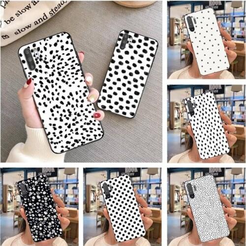 Black And White Polka Dot Phone Case For Samsung Galaxy Note20 ultra 7 8 9 10 Plus lite Samsung M21 M31S M30S M51