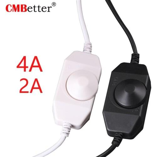 DC12-24V LED Strip Dimmer Brightness Adjust Switch Controller Connector 2A 4A for DC12-24V Single Color LED Strip Dimming
