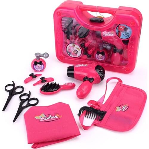 Kids Makeup Toys Set Princess Pretend Play Beauty Hairdressing Salons Hairdryer Comb Simulation Box Pretend Play Toys For Girls