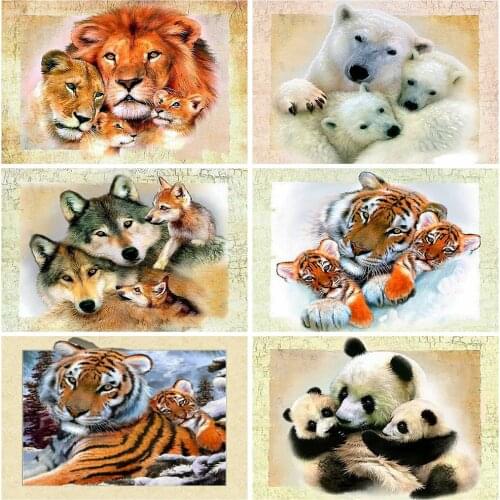 Evershine 5D DIY Diamond Painting Tiger Full Square Round Diamond Embroidery Sale Animal Lion Rhinestone Picture Wall Decoration
