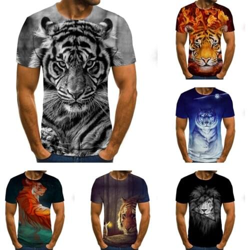 3D Printe Animal Tiger Lion Face Man 's T- Tshirt New Loose Lion Casual Majestic Summer Fashion Shirt Harajuku Oversized T Shirt
