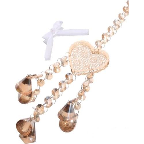 Champagne Color Crystal Pendant Creative Bells Garden Hanging Pendant Home Wall Window Outdoor Decor Wind Chimes Home Decoretio