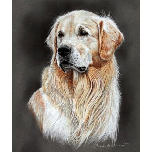 5d DIY Diamond Painting Full Round Drill Golden Retriever Dog Picture Mosaic Diamant Crystal Embroidery Cross Stitch Kits Decor