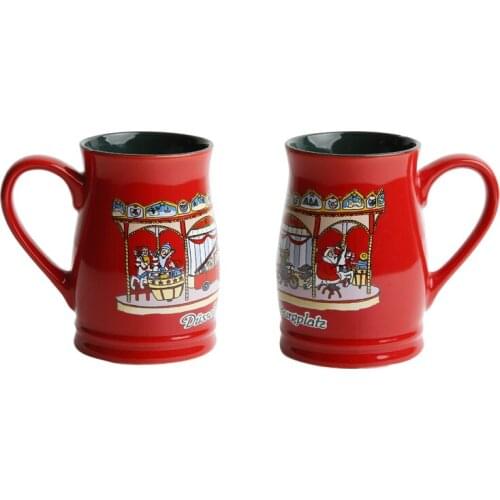 Nordic ins creative personality mark Christmas ceramic cup cup of milk for breakfast cup of household glass Christmas gifts