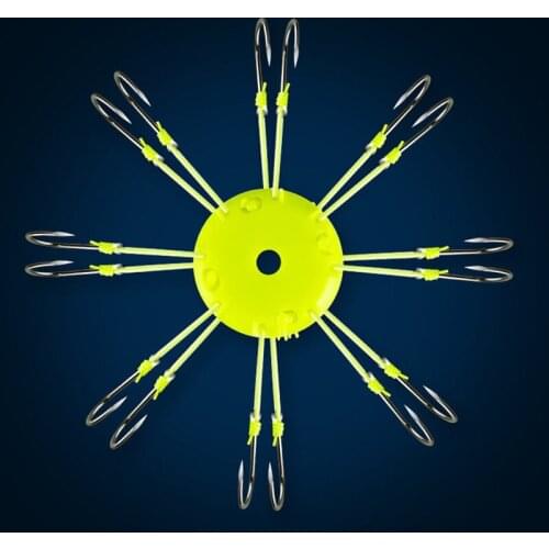 Upturn Hook Anti-Hanging Bottom Octopus Fluorescent Anti-Winding Flap with Barbed Fish Hook Fishing Tackle with Feed Cage