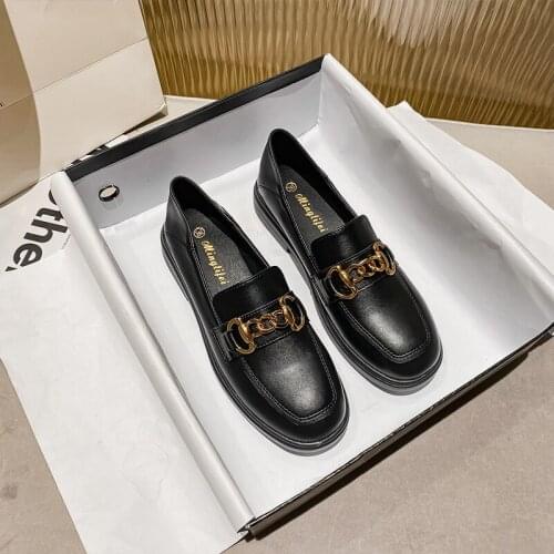 Flats Loafers Genuine Leather Womens Autumn Shoes Slip-on Sabot Casual 2021 Designer for Oxford Comfortable Moccasins