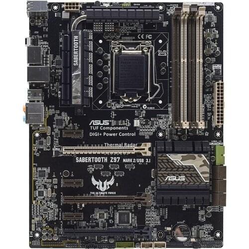 ASUS SABERTOOTH Z97 MARK 2/USB3.1 LGA 1150 intel Z97 Mining Motherboard DDR3 32G PCI-E 3.0 USB3.1 Xeon E3-1286 v3 Core i7 i5 CPU