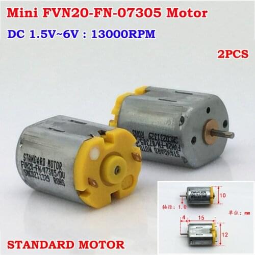 2PCS Mini N20 Motor FVN20-FN-07305 DC 1.5V-6V 13000RPM High Speed Metal Brush Micro 12mm Electric Motor DIY Hobby Toy Model