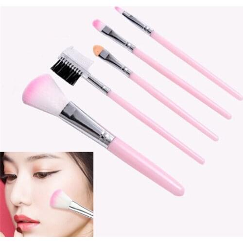 5pcs Makeup Brushes Tool Set Beauty Foundation Power Blush Eye Shadow Brow Lash Fan Lip Face Make Up Brushes