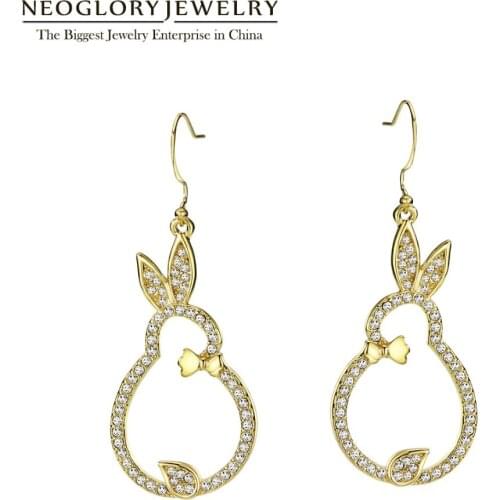 Neoglory Czech Rhinestone Gourd Dangle Drop Earrings For Women Girls 2020 New Birthstone Gifts Fashion Jewelry
